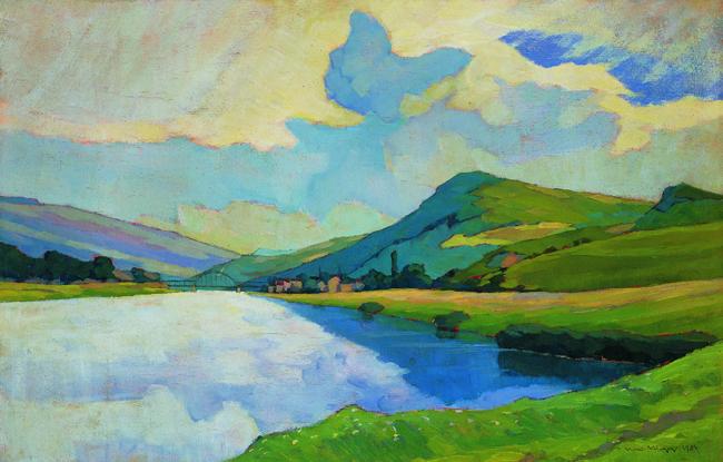 Nico Klopp Moselle near Schengen at the Drailannereck oil painting picture